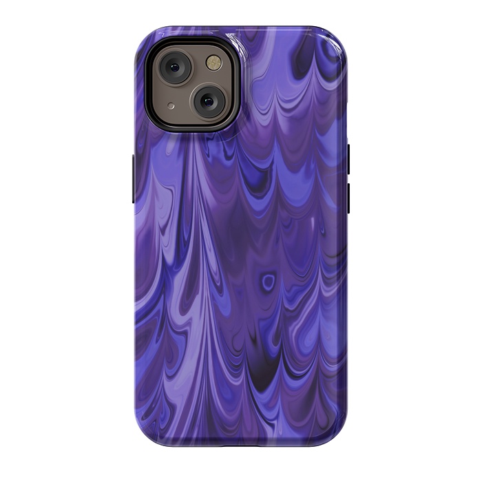 iPhone 14 StrongFit Purple Faux Marble 2 by Andrea Haase