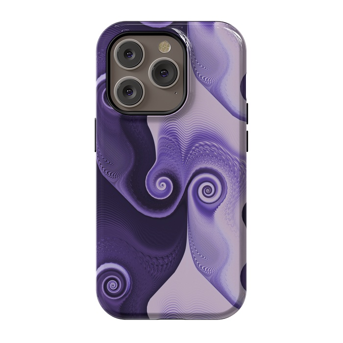 iPhone 14 Pro StrongFit Fancy Purple Spirals by Andrea Haase
