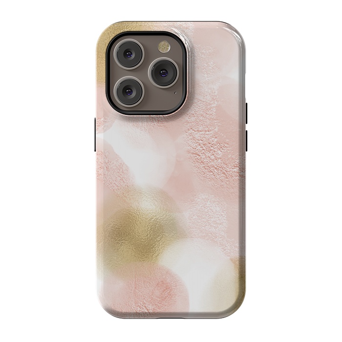 iPhone 14 Pro StrongFit Gold and Pink Blush Dots by  Utart