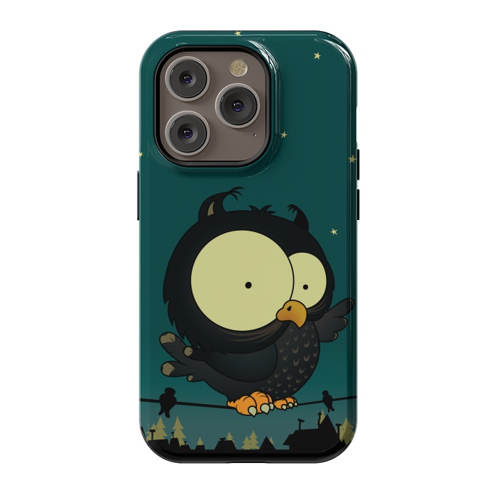 iPhone 14 Pro StrongFit Little Owl by Mangulica