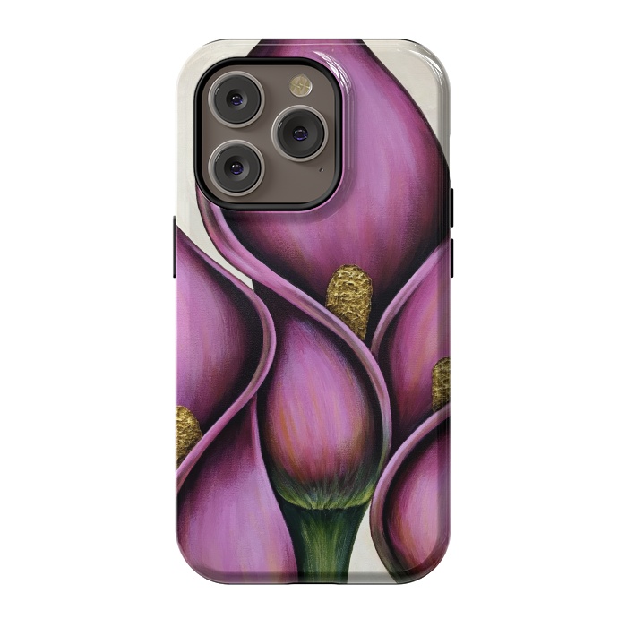 iPhone 14 Pro StrongFit New Pink Calla Lilies by Denise Cassidy Wood