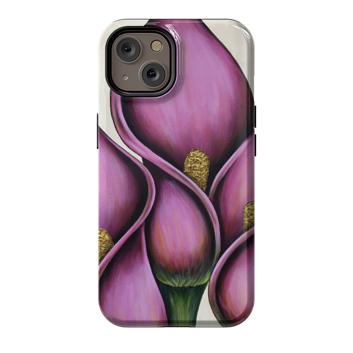 iPhone 14 StrongFit New Pink Calla Lilies by Denise Cassidy Wood