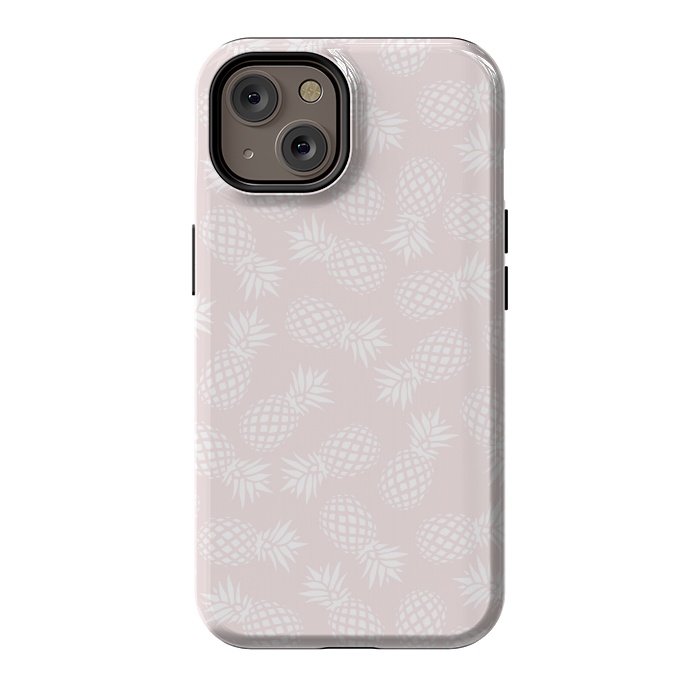 iPhone 14 StrongFit Pineapple pattern on pink 022 by Jelena Obradovic
