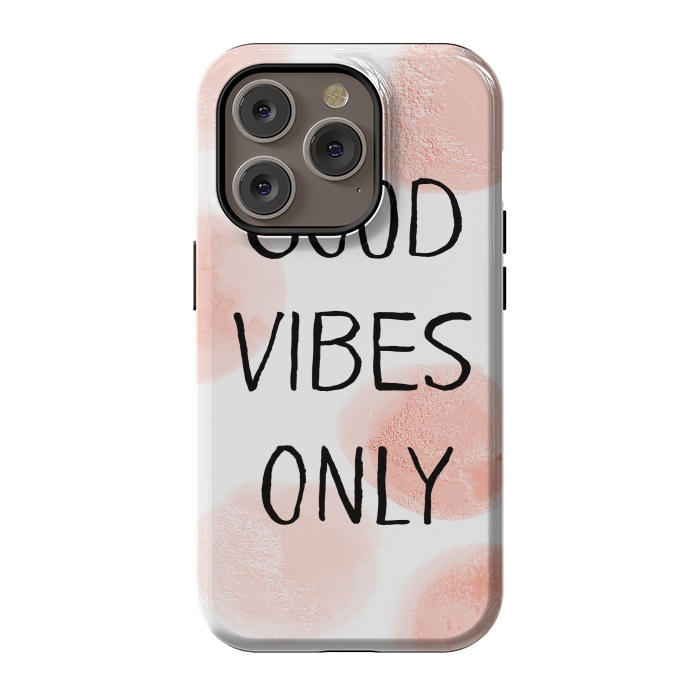 iPhone 14 Pro StrongFit Good Vibes Only - Rose Gold Polka Dots by  Utart