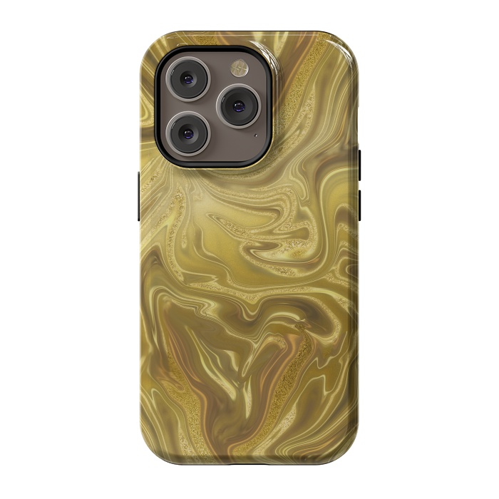 iPhone 14 Pro StrongFit Liquid Gold by Andrea Haase