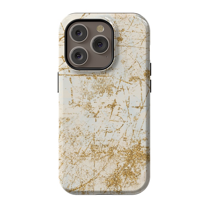 iPhone 14 Pro StrongFit Golden Scratches by Andrea Haase