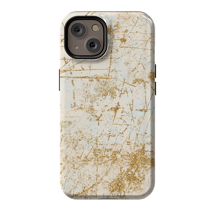 iPhone 14 StrongFit Golden Scratches by Andrea Haase