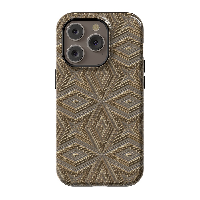 iPhone 14 Pro StrongFit Golden Embossed Ornaments by Andrea Haase