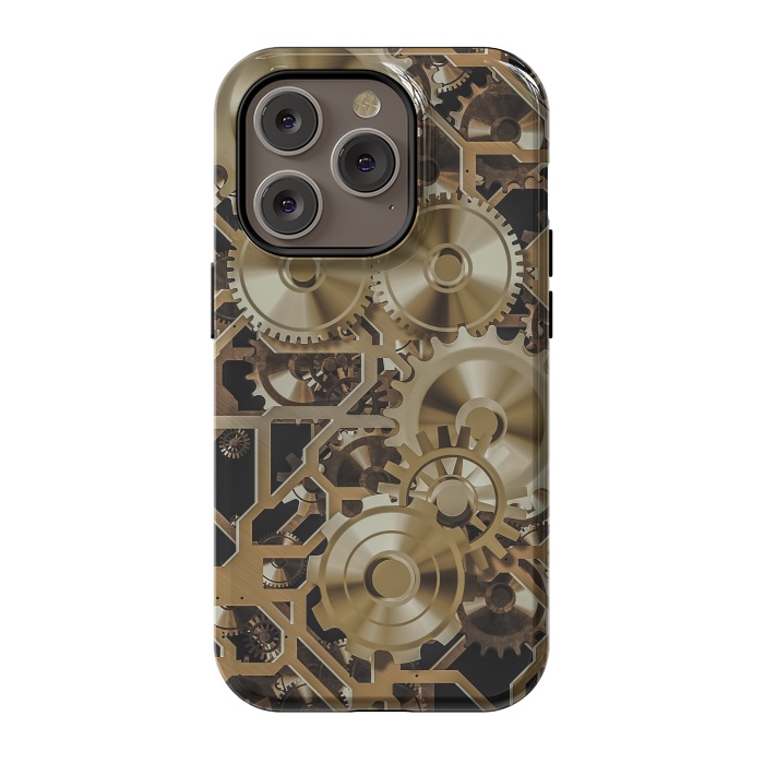 iPhone 14 Pro StrongFit Steampunk Gold by Andrea Haase