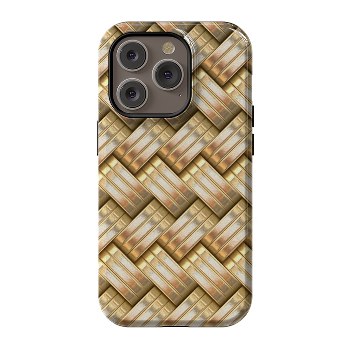 iPhone 14 Pro StrongFit Golden Weave by Andrea Haase