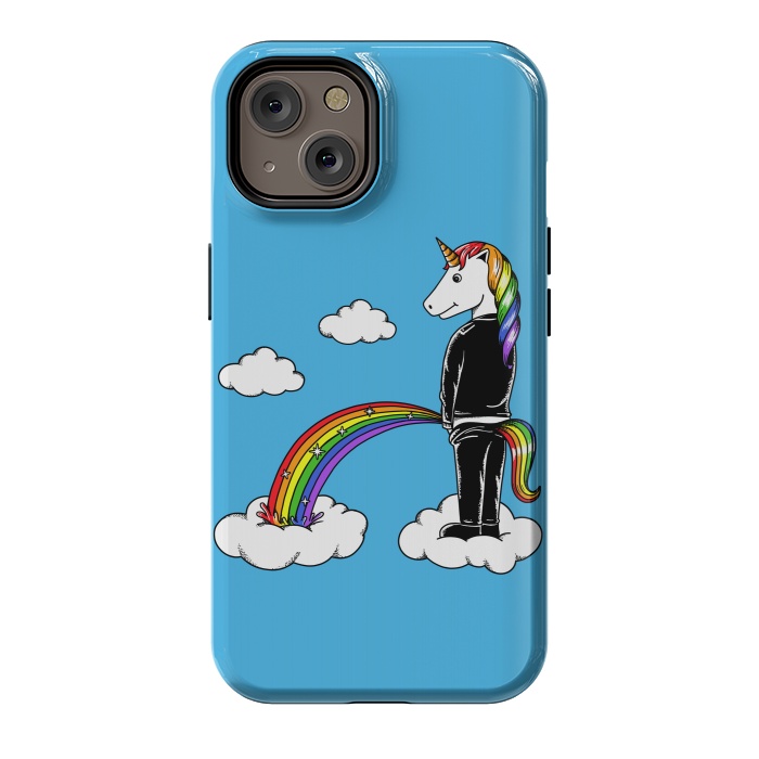 iPhone 14 StrongFit Unicorn Rainbow Blue by Coffee Man