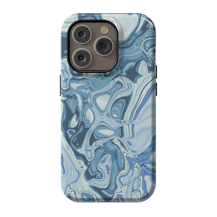 iPhone 14 Pro StrongFit Blue Liquid Marble 2 by Andrea Haase