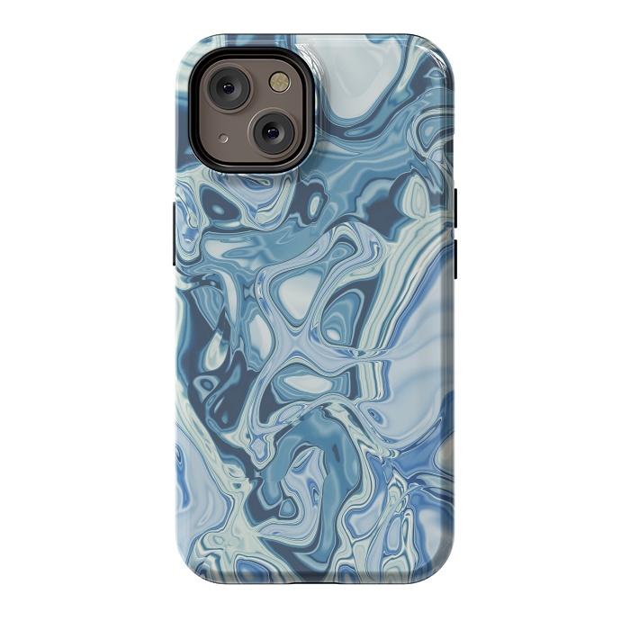 iPhone 14 StrongFit Blue Liquid Marble 2 by Andrea Haase