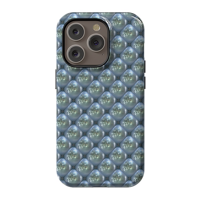 iPhone 14 Pro StrongFit Blue Shimmering Pearls by Andrea Haase