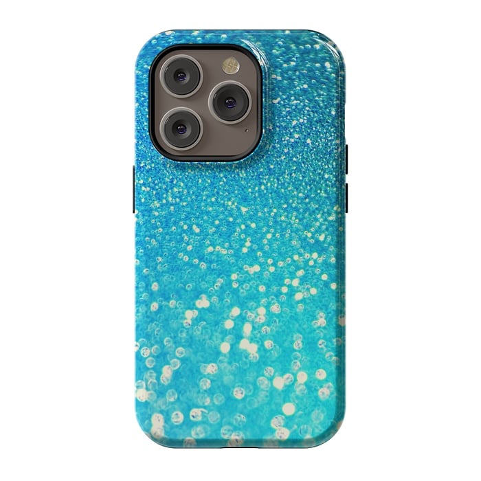iPhone 14 Pro StrongFit Ocean Teal Blue Glitter by  Utart