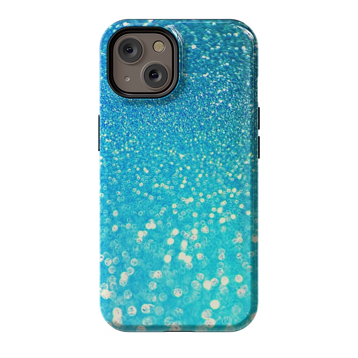 iPhone 14 StrongFit Ocean Teal Blue Glitter by  Utart