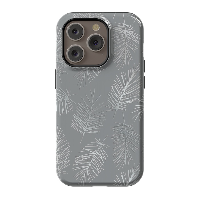 iPhone 14 Pro StrongFit Silver Palm Leaves by Andrea Haase
