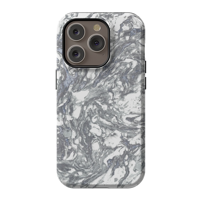 iPhone 14 Pro StrongFit Grey Blue Marble by Andrea Haase