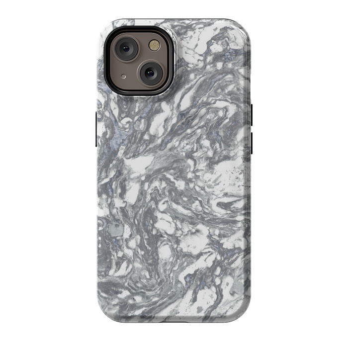 iPhone 14 StrongFit Grey Blue Marble by Andrea Haase