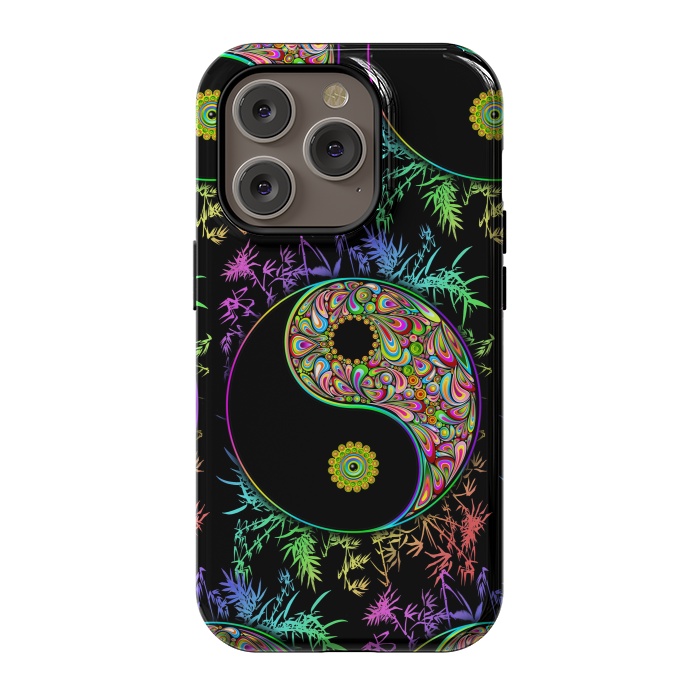 iPhone 14 Pro StrongFit Yin Yang Bamboo Psychedelic by BluedarkArt