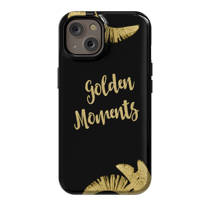 iPhone 14 StrongFit Golden Moments Palm Leaves by Andrea Haase