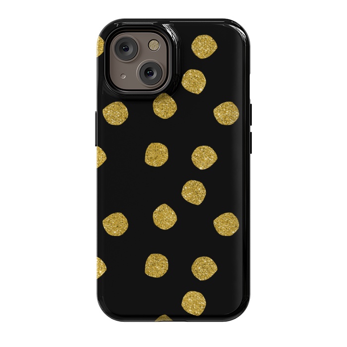 iPhone 14 StrongFit Golden Glamour Dots by Andrea Haase