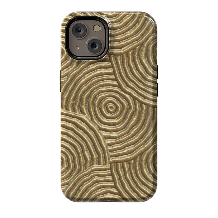 iPhone 14 StrongFit Gold Metal Embossed Circles by Andrea Haase