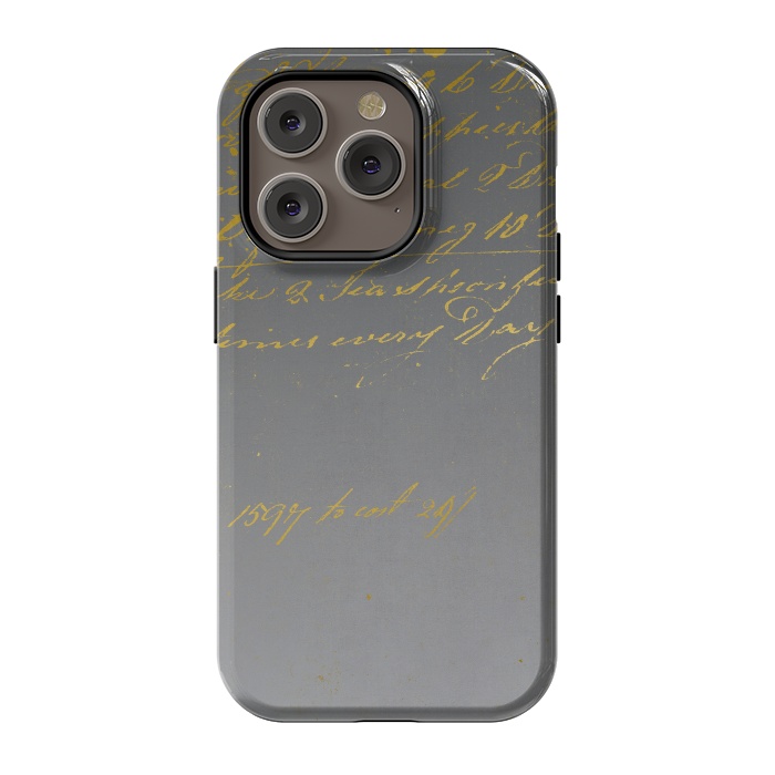 iPhone 14 Pro StrongFit Golden Handwriting by Andrea Haase