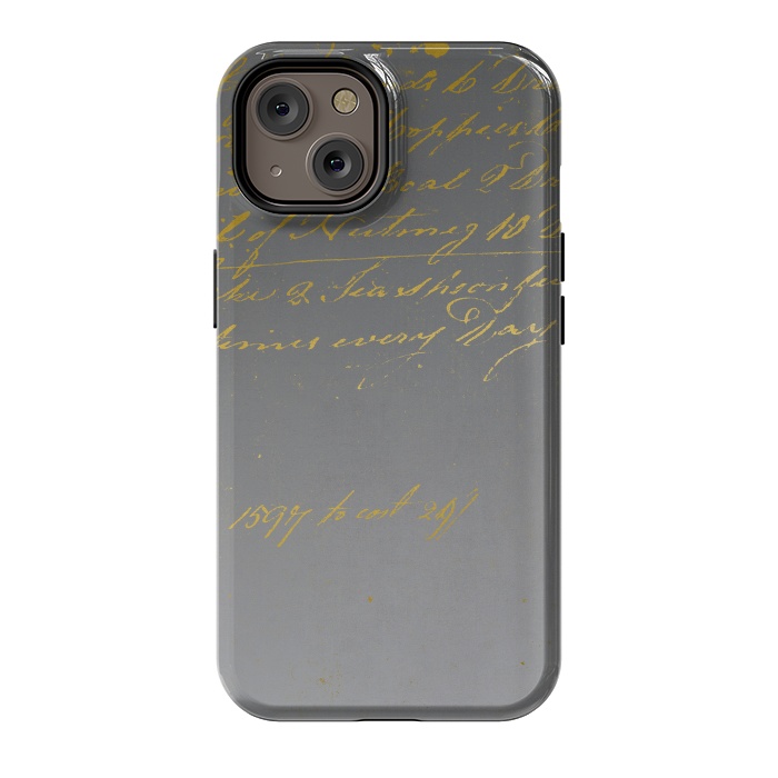 iPhone 14 StrongFit Golden Handwriting by Andrea Haase