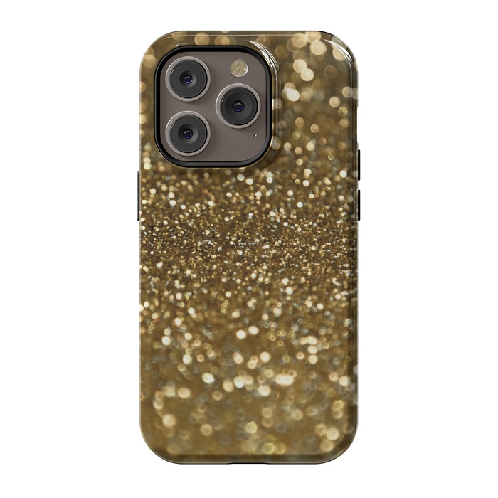 iPhone 14 Pro StrongFit Glittering Faux Gold Glitter by Andrea Haase
