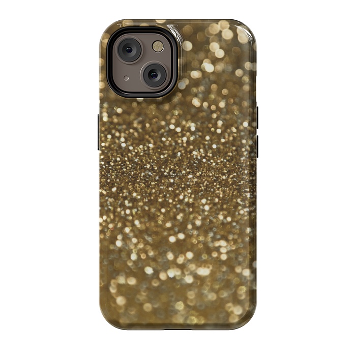 iPhone 14 StrongFit Glittering Faux Gold Glitter by Andrea Haase