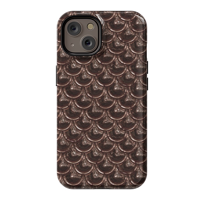 iPhone 14 StrongFit Brown Copper Metal Scales by Andrea Haase