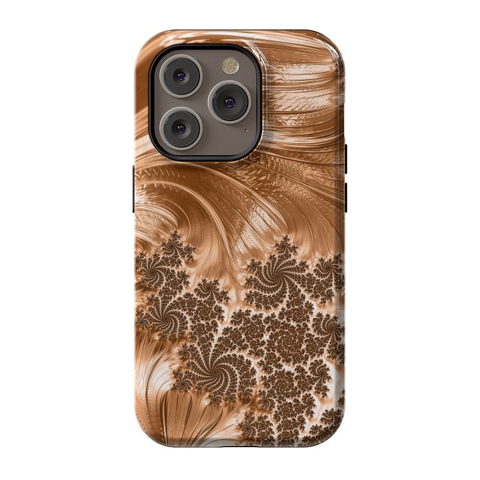 iPhone 14 Pro StrongFit Copper Floral Fractal by Andrea Haase