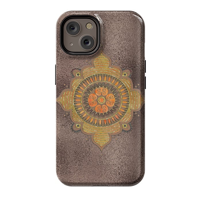 iPhone 14 StrongFit Mandala On Copper 2 by Andrea Haase