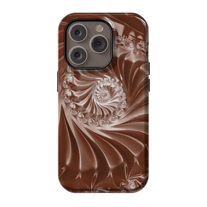 iPhone 14 Pro StrongFit Elegant Copper Fractal 2 by Andrea Haase