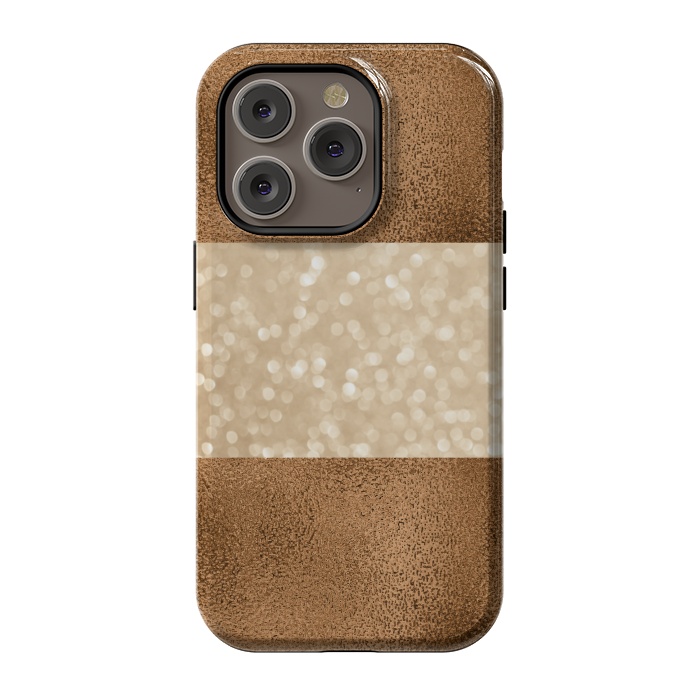 iPhone 14 Pro StrongFit Faux Glitter And Copper by Andrea Haase