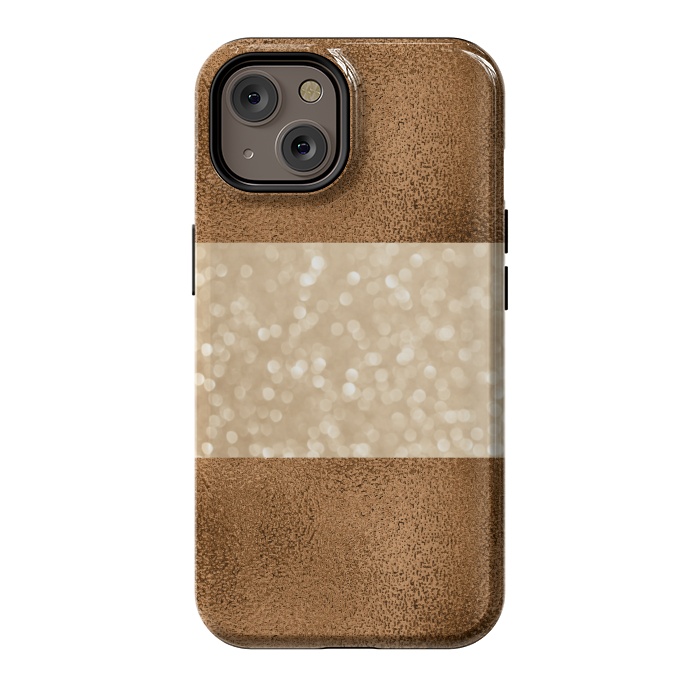 iPhone 14 StrongFit Faux Glitter And Copper by Andrea Haase