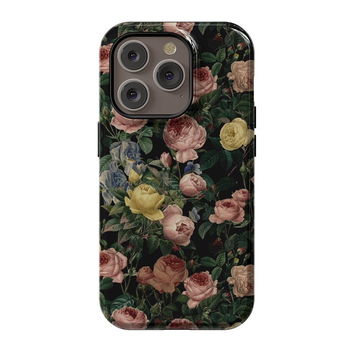 iPhone 14 Pro StrongFit Night Vintage Roses by  Utart
