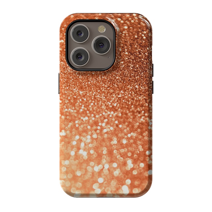 iPhone 14 Pro StrongFit Peach Faux Glitter by  Utart