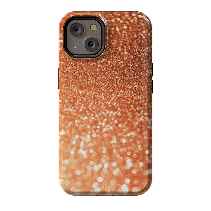 iPhone 14 StrongFit Peach Faux Glitter by  Utart