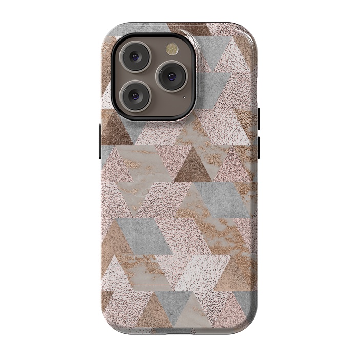iPhone 14 Pro StrongFit Rose Gold and Copper Triangle Pattern by  Utart