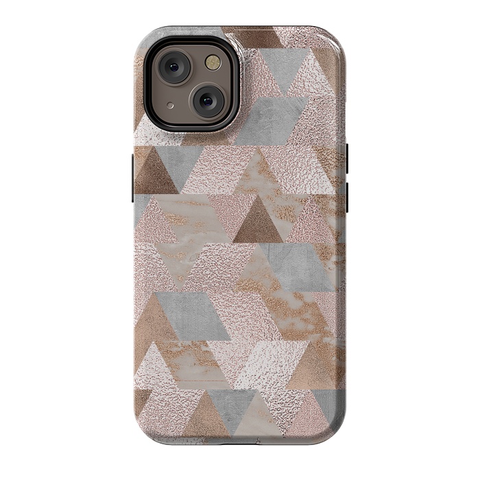 iPhone 14 StrongFit Rose Gold and Copper Triangle Pattern by  Utart