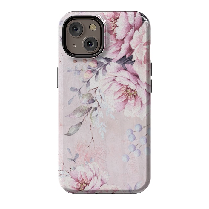 iPhone 14 StrongFit Pink Watercolor Roses by  Utart