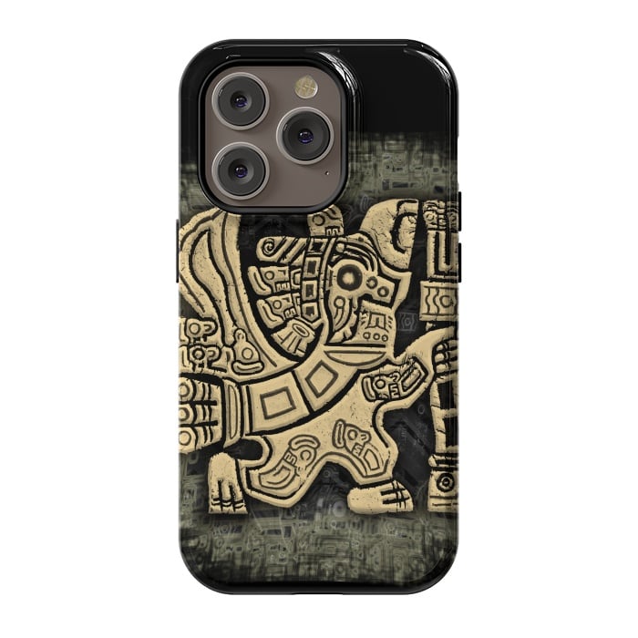 iPhone 14 Pro StrongFit Aztec Eagle Warrior by BluedarkArt