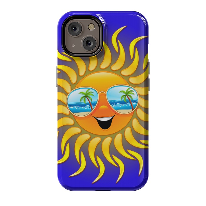 iPhone 14 StrongFit Summer Sun Cartoon with Sunglasses by BluedarkArt