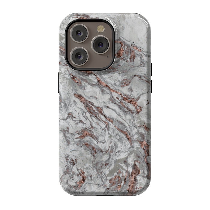 iPhone 14 Pro StrongFit Marble And Copper Glamour 2 by Andrea Haase