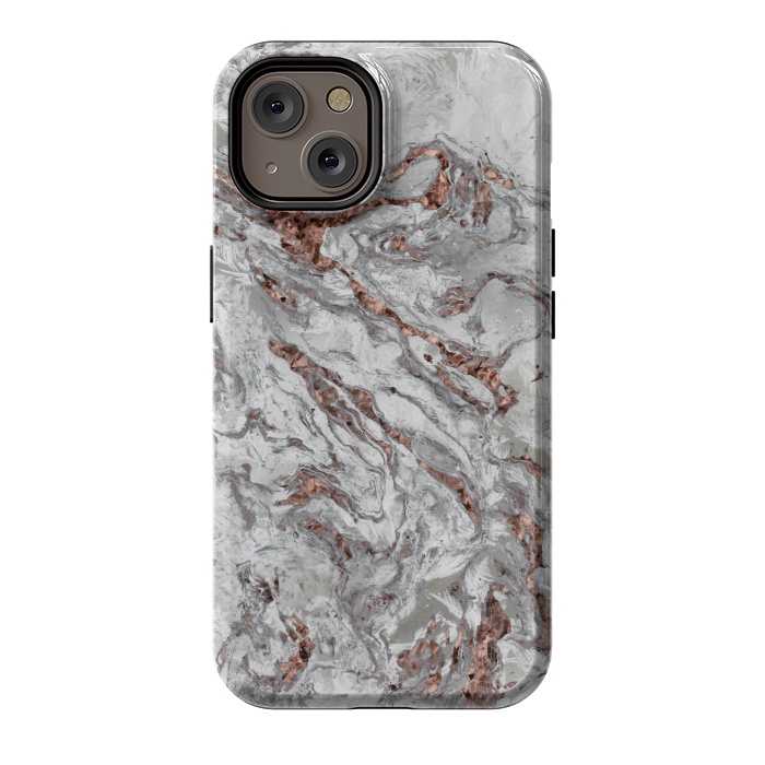 iPhone 14 StrongFit Marble And Copper Glamour 2 by Andrea Haase