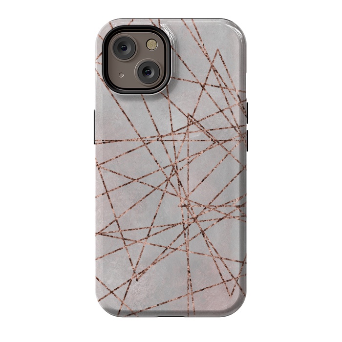 iPhone 14 StrongFit Copper Lines On Marble 2 by Andrea Haase
