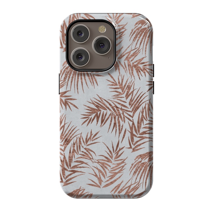iPhone 14 Pro StrongFit Copper Palm Leaves 2 by Andrea Haase