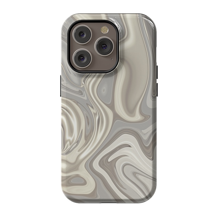 iPhone 14 Pro StrongFit Greige Glamorous Faux Marble 2 by Andrea Haase